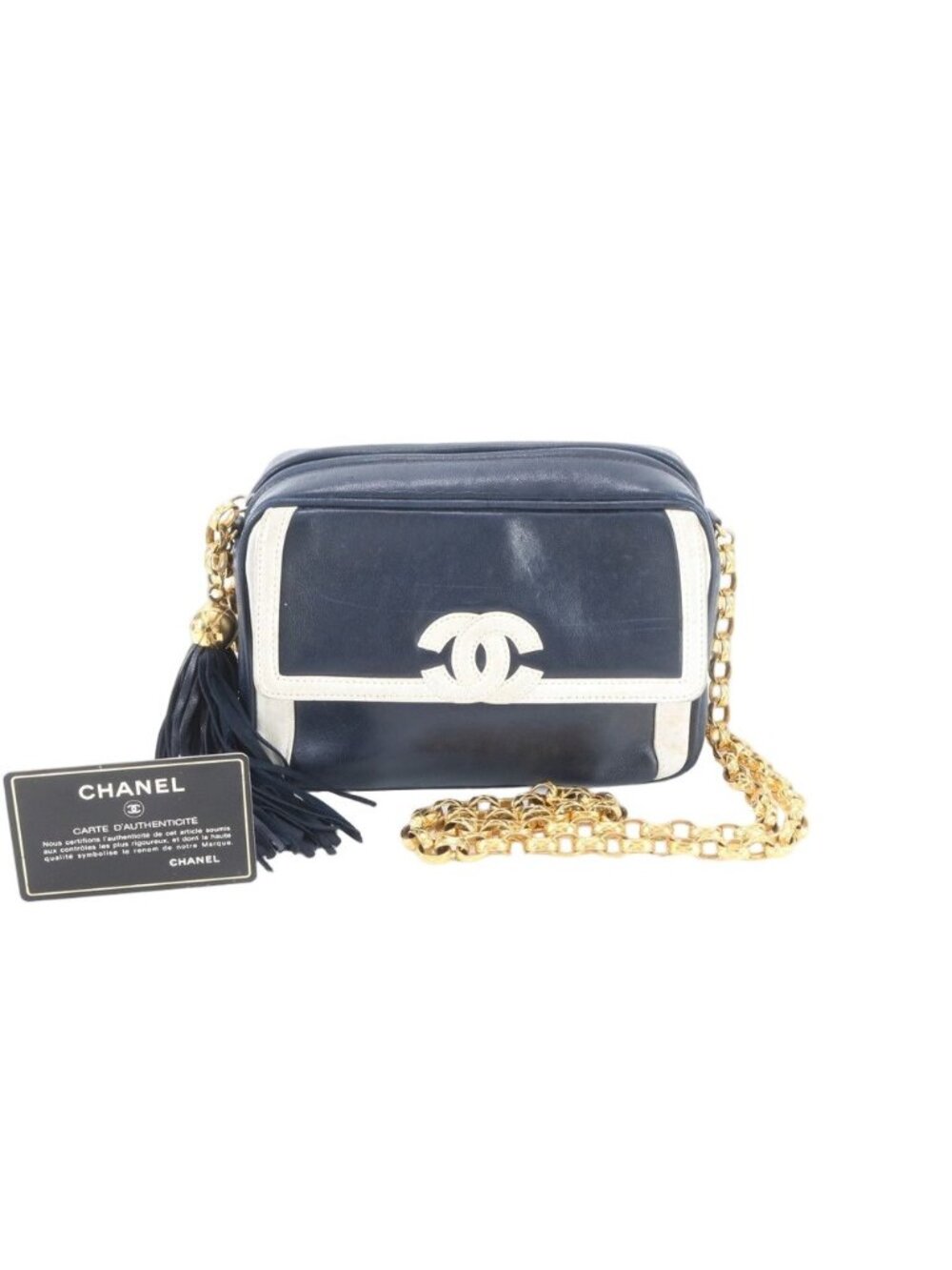 Chanel Lambskin Leather Chain Shoulder Bag Crossbody
